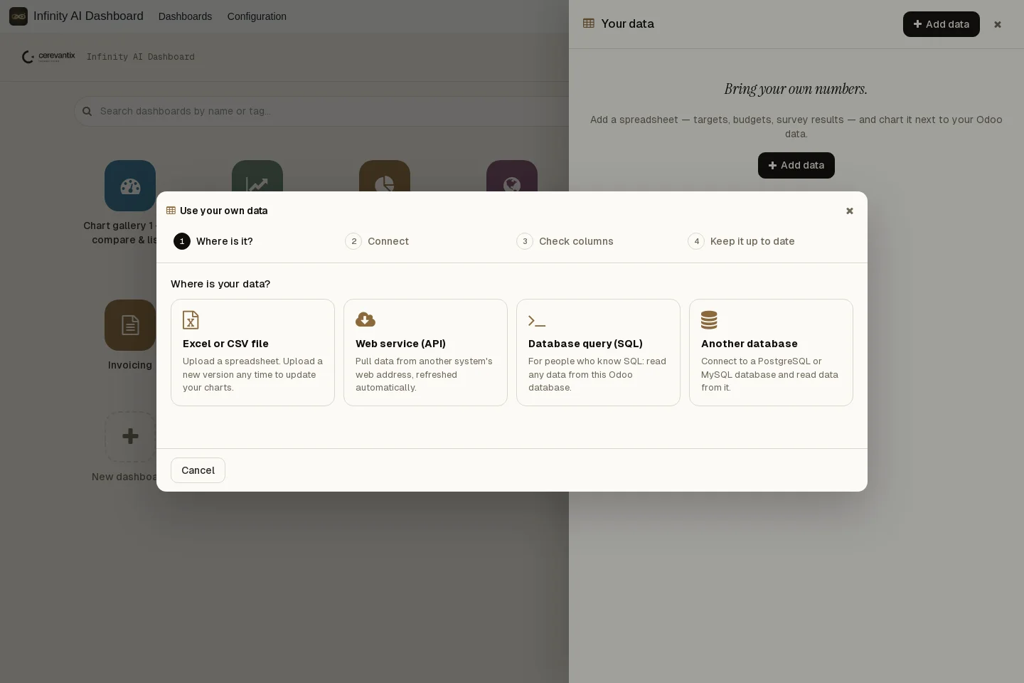 Your own data — Files, APIs, SQL, databases